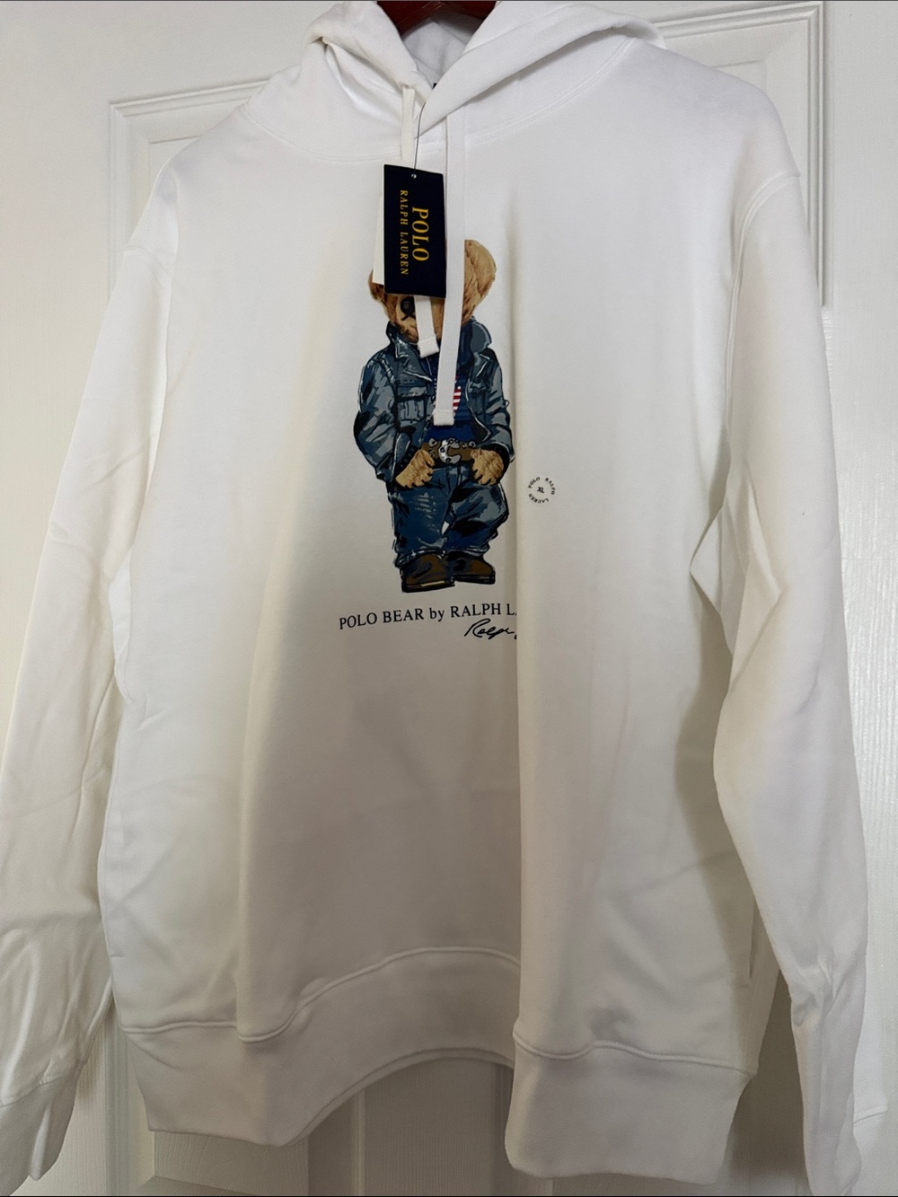 Polo by Ralph Lauren White Hoodie with Polo Bear Graphic